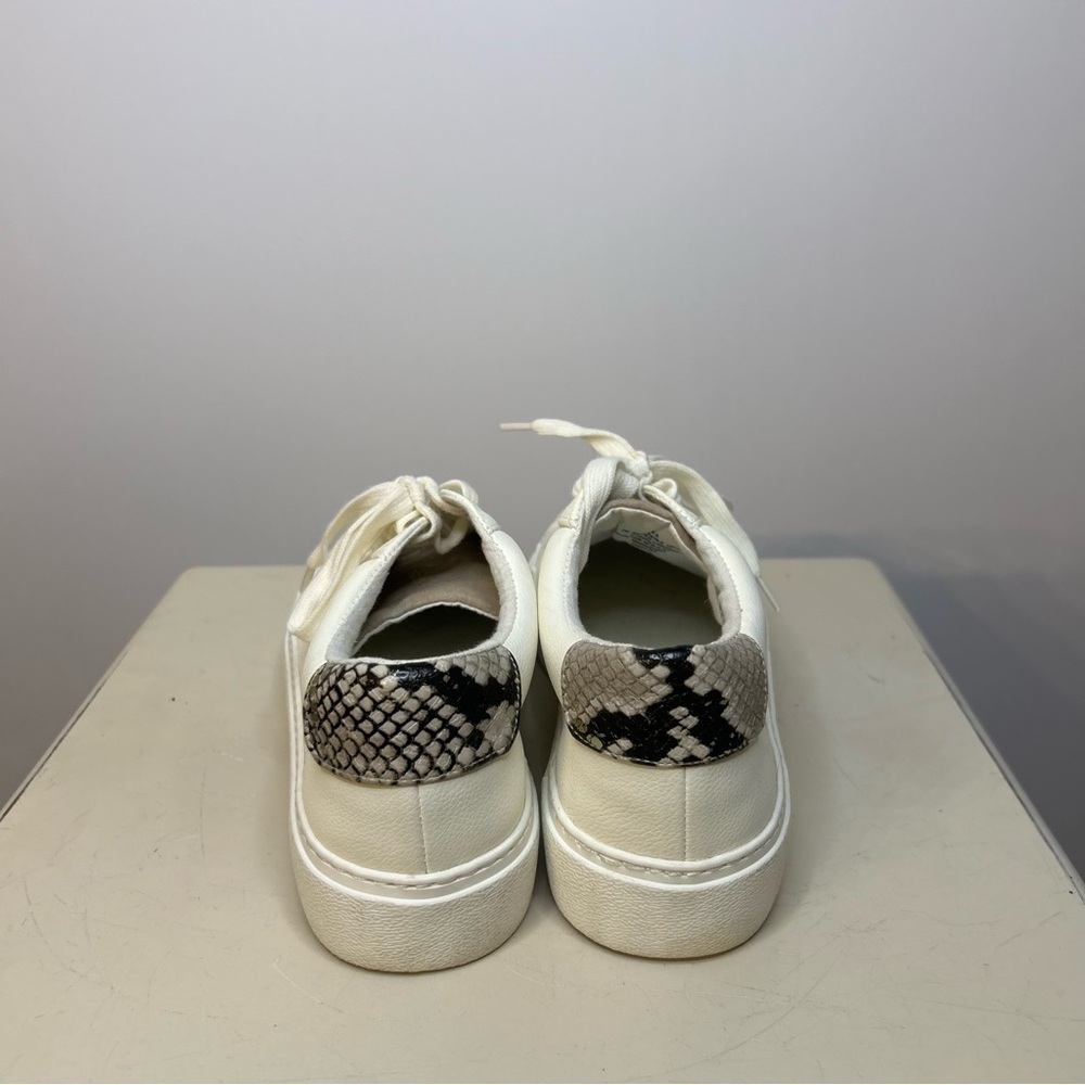 Express Women’s White and Taupe Color block Snake Print Sneakers, Size 9.5 - Picture 5 of 7